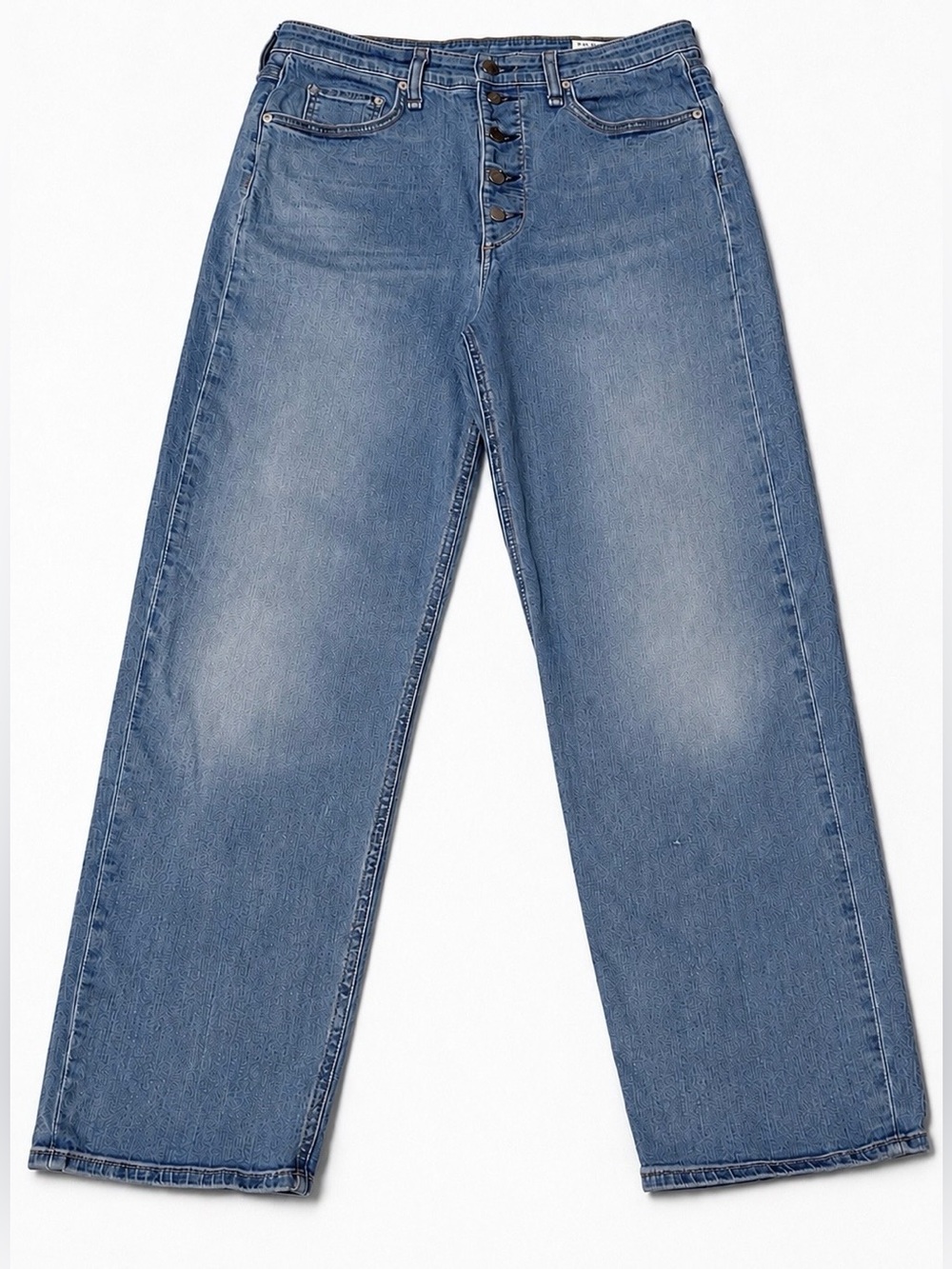 rag & bone Jane High-Rise Cigarette Button-Fly Jeans Medium Blue Wash Size 32